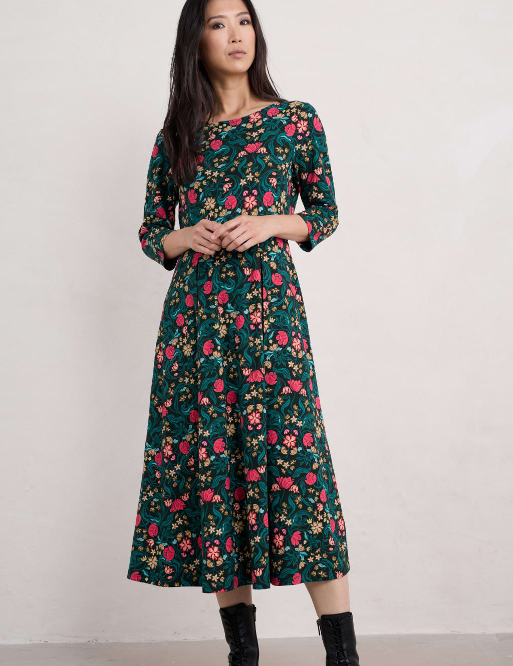 M&s floral midi dress top