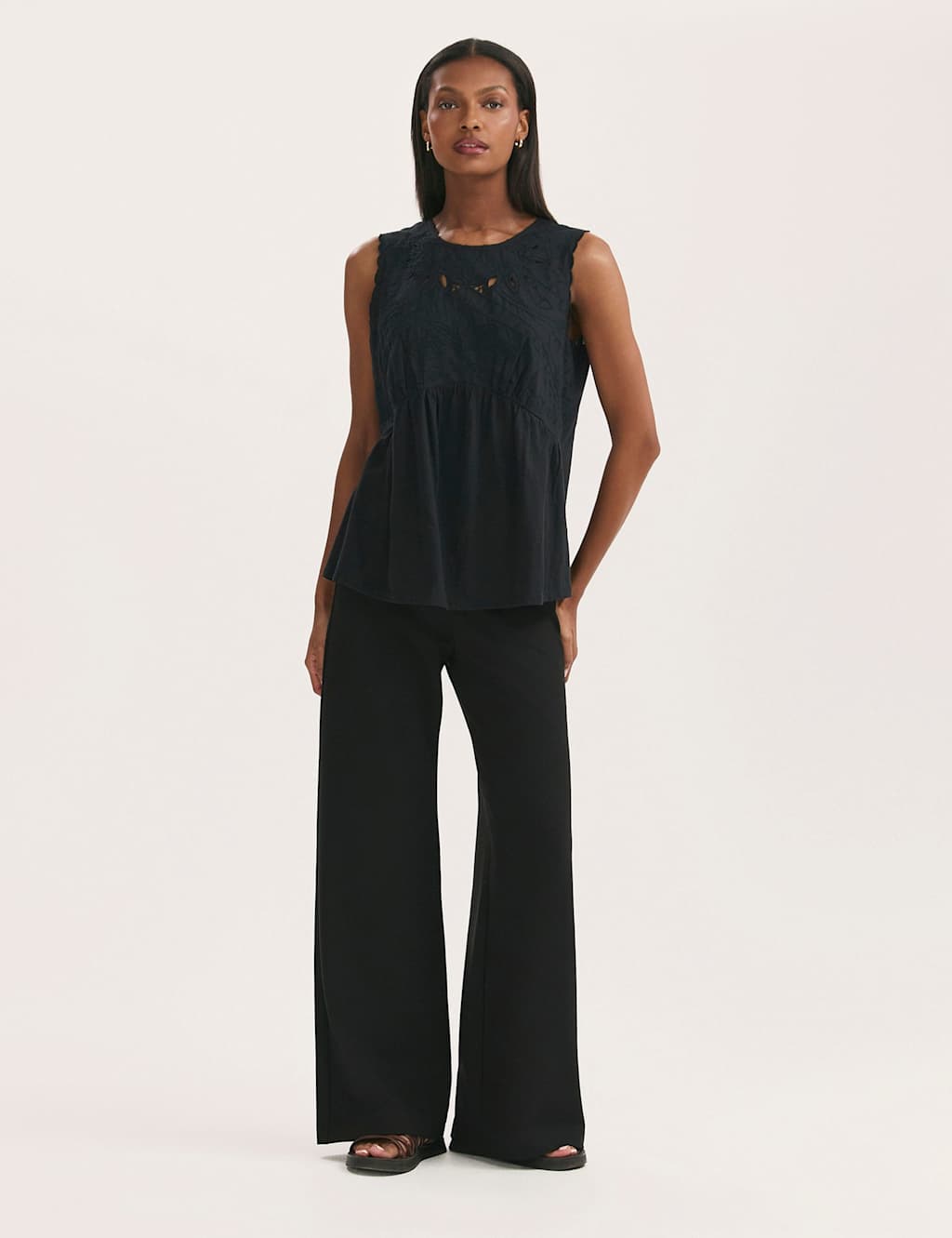 Pure Cotton Embroidered Round Neck Vest Top 3 of 4