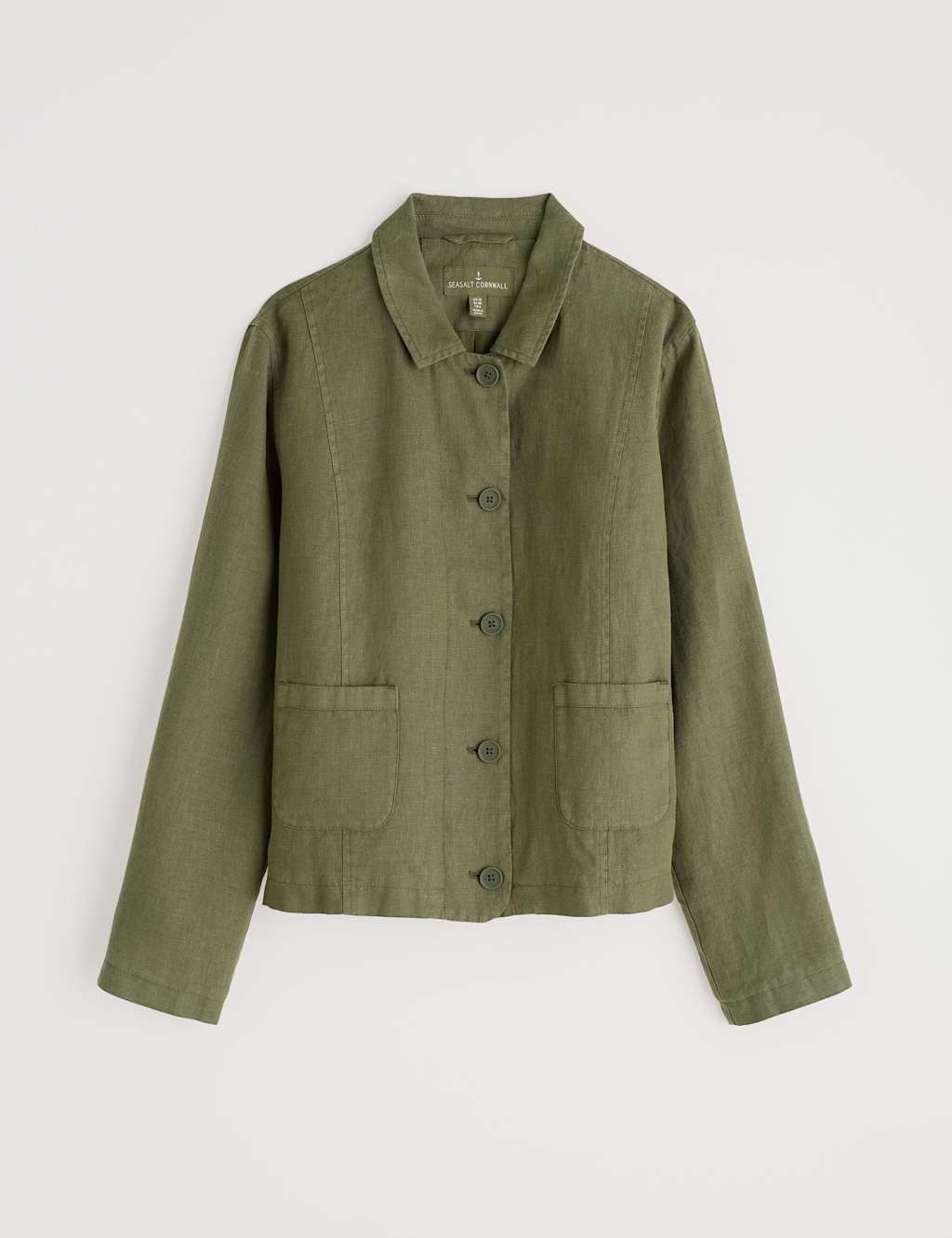 Pure Linen Relaxed Cropped Utility Jacket 2 of 4