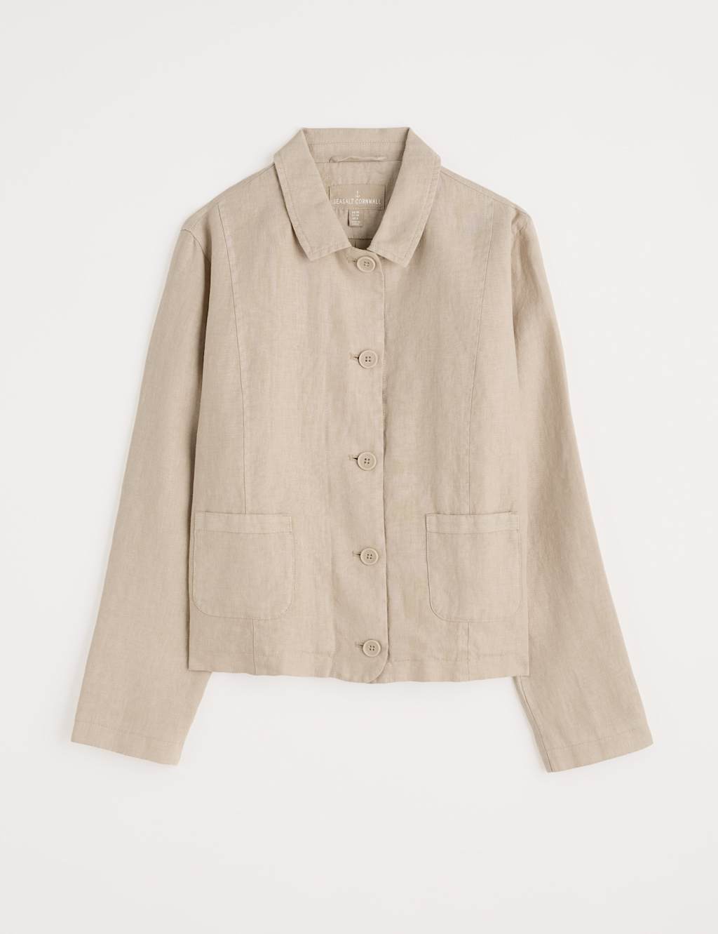 Pure Linen Relaxed Cropped Utility Jacket 2 of 4