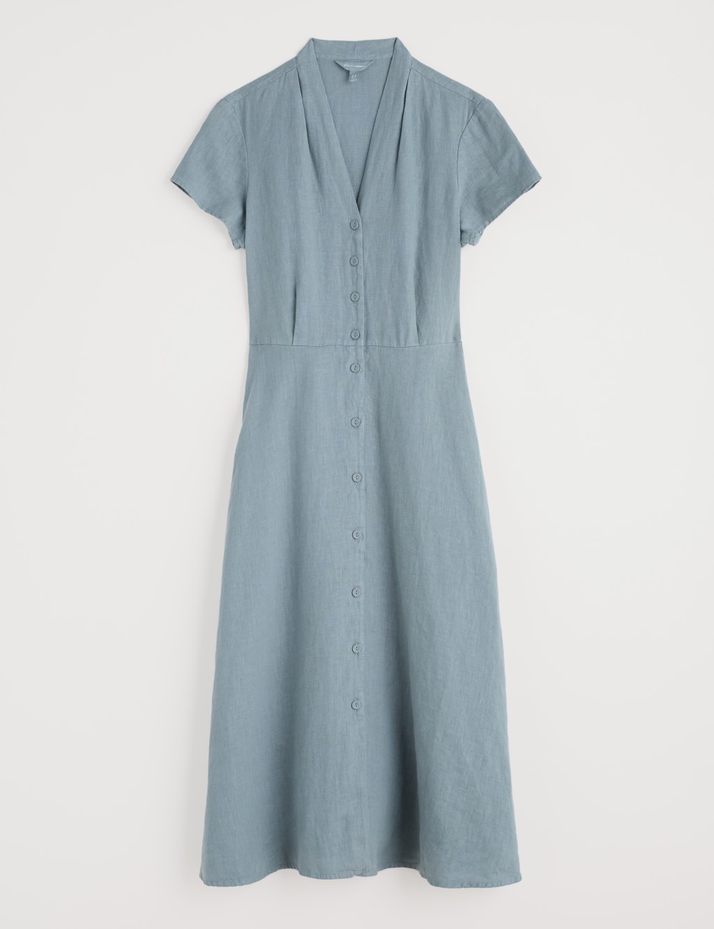 Pure Linen V-Neck Midi Shirt Dress 2 of 4