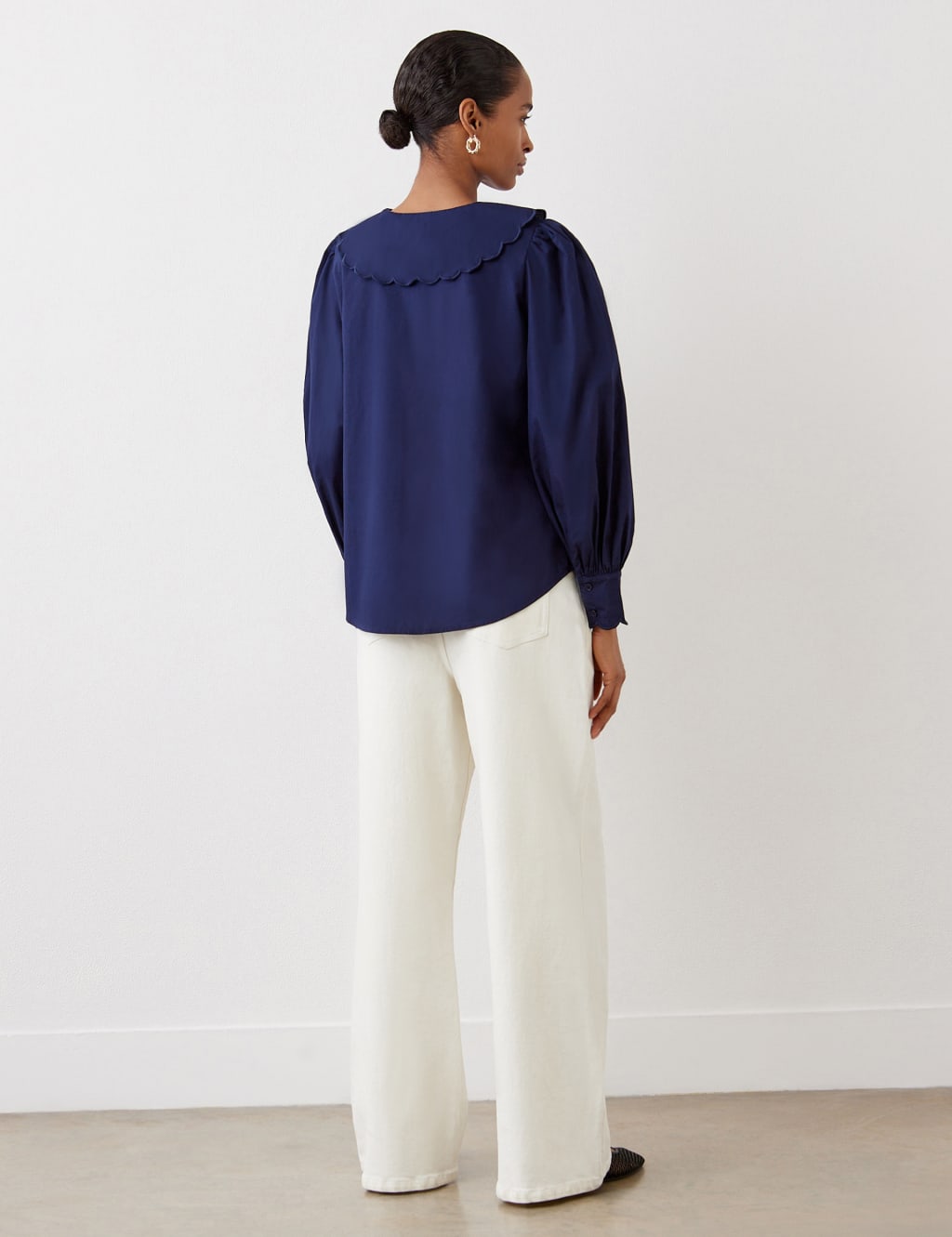 Pure Cotton Peter Pan Collar Shirt 4 of 4