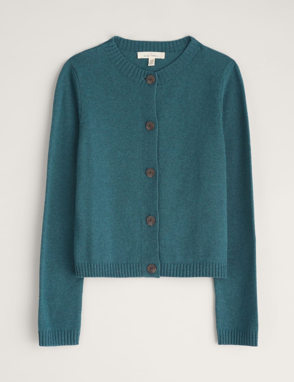 Merino Wool Rich Crew Neck Cardigan 2 of 4