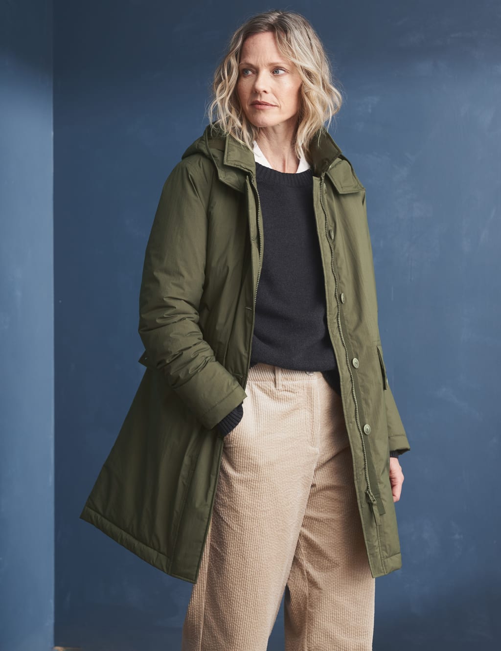 Padded raincoat with hood hot sale