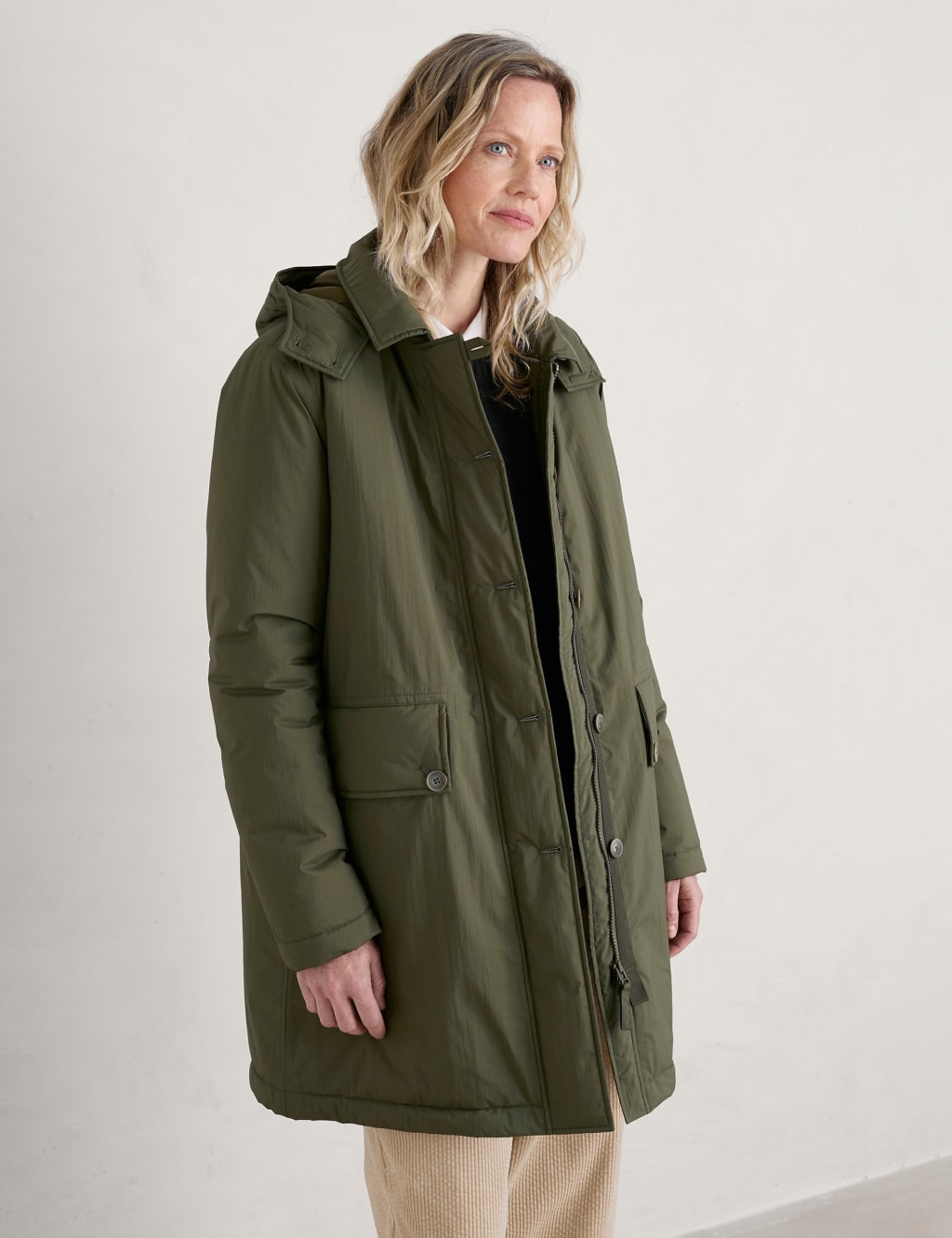 Waterproof Padded Hooded Longline Raincoat Seasalt Cornwall M S