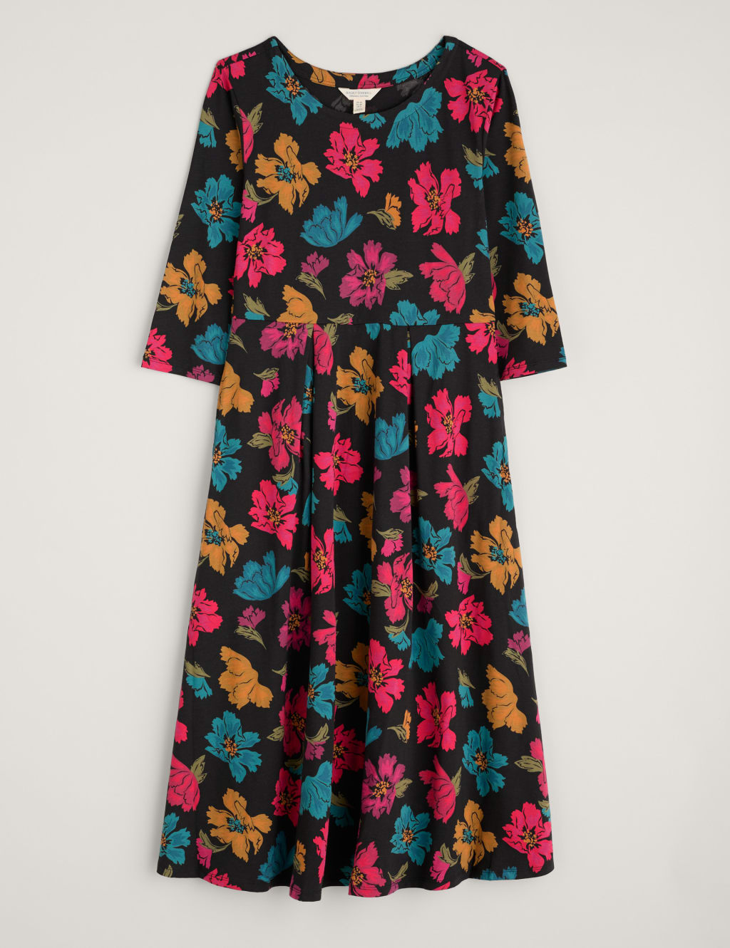 Cotton Rich Floral Midi Waisted Dress 2 of 5
