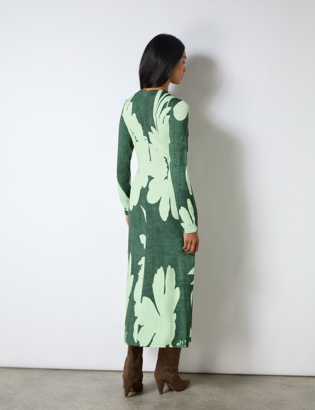 Floral Ruched Midaxi Bodycon Dress RO ZO M S