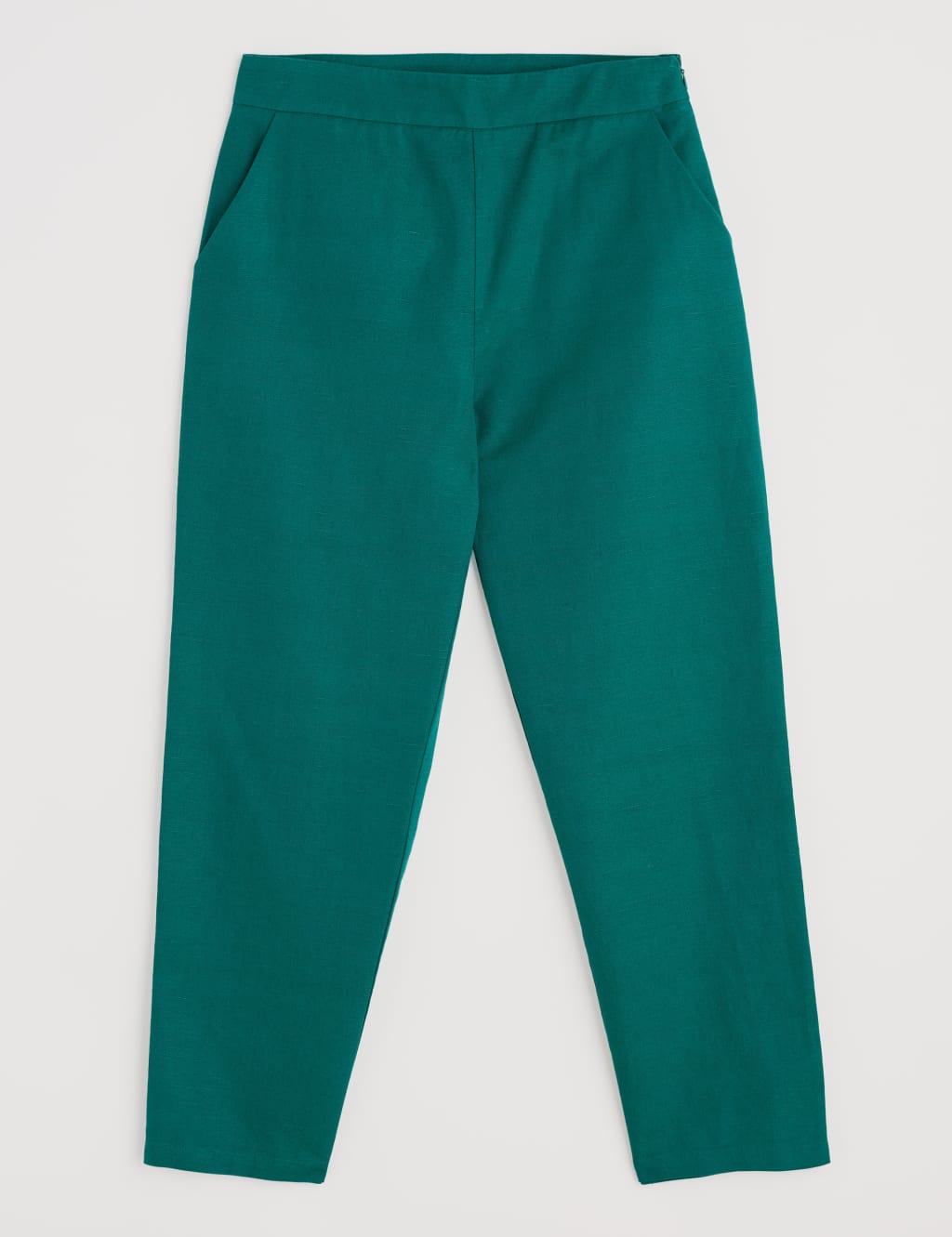 Linen Rich Straight Leg Ankle Grazer Trousers 2 of 4