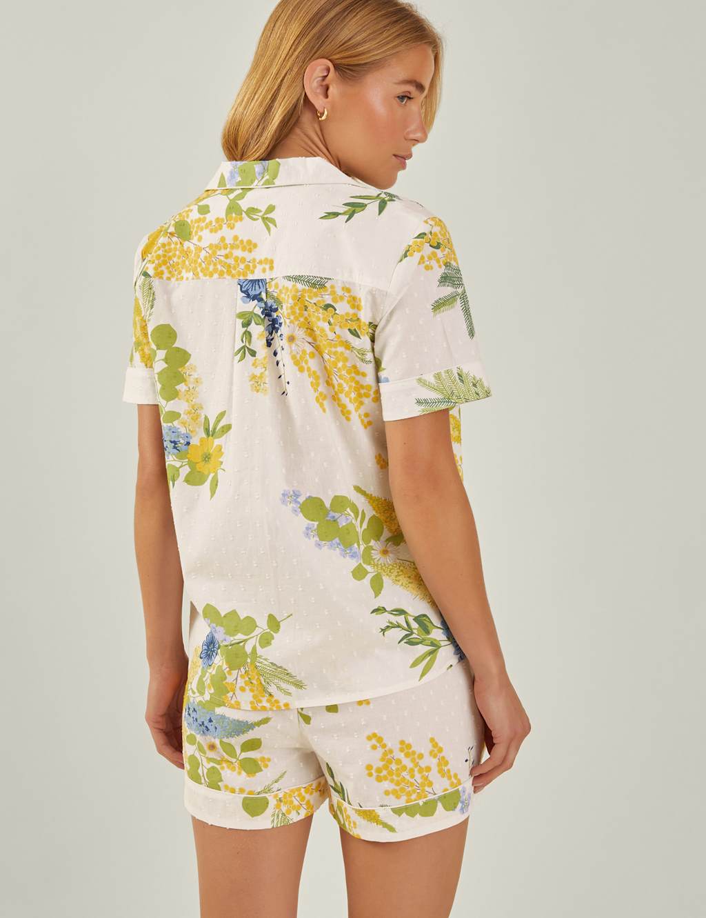 Pure Cotton Floral Print Shorts Pyjama Set 3 of 4