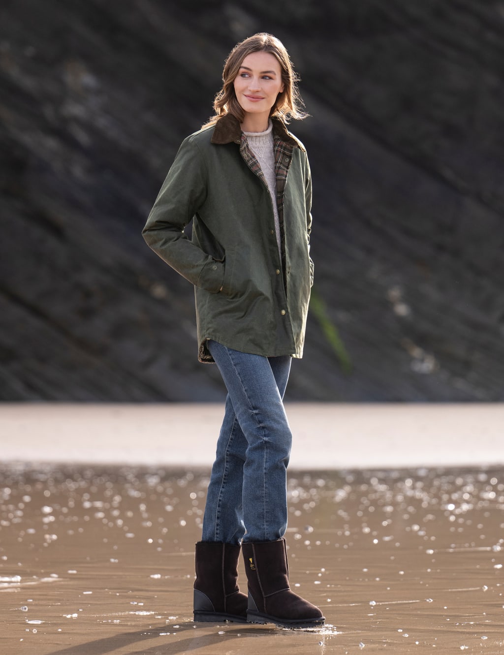 Marks and spencer indigo waxed jacket discount