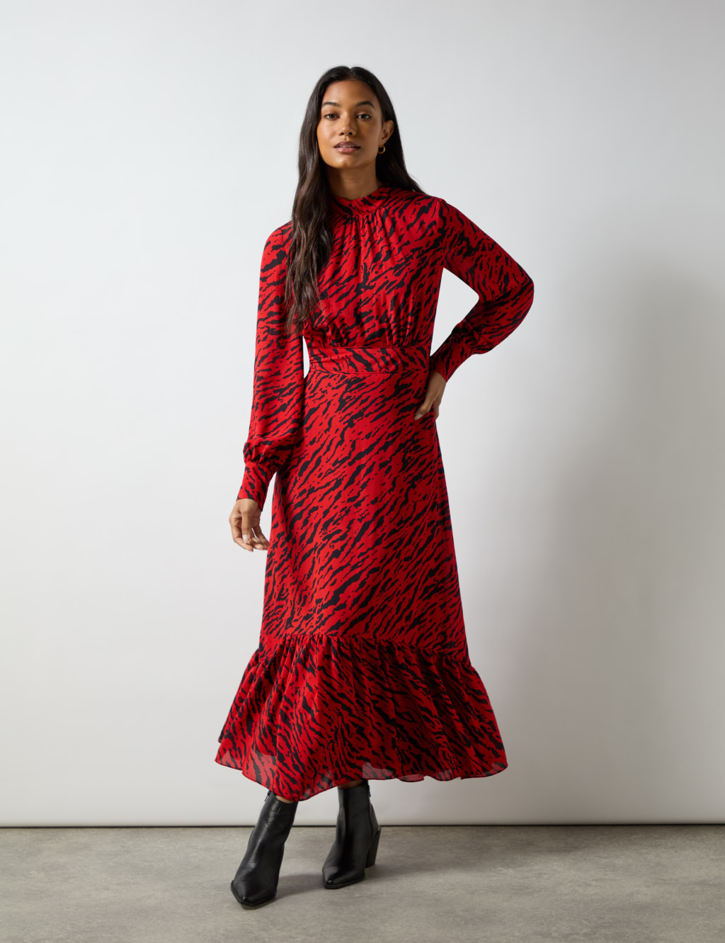 Midi zebra print dress outlet