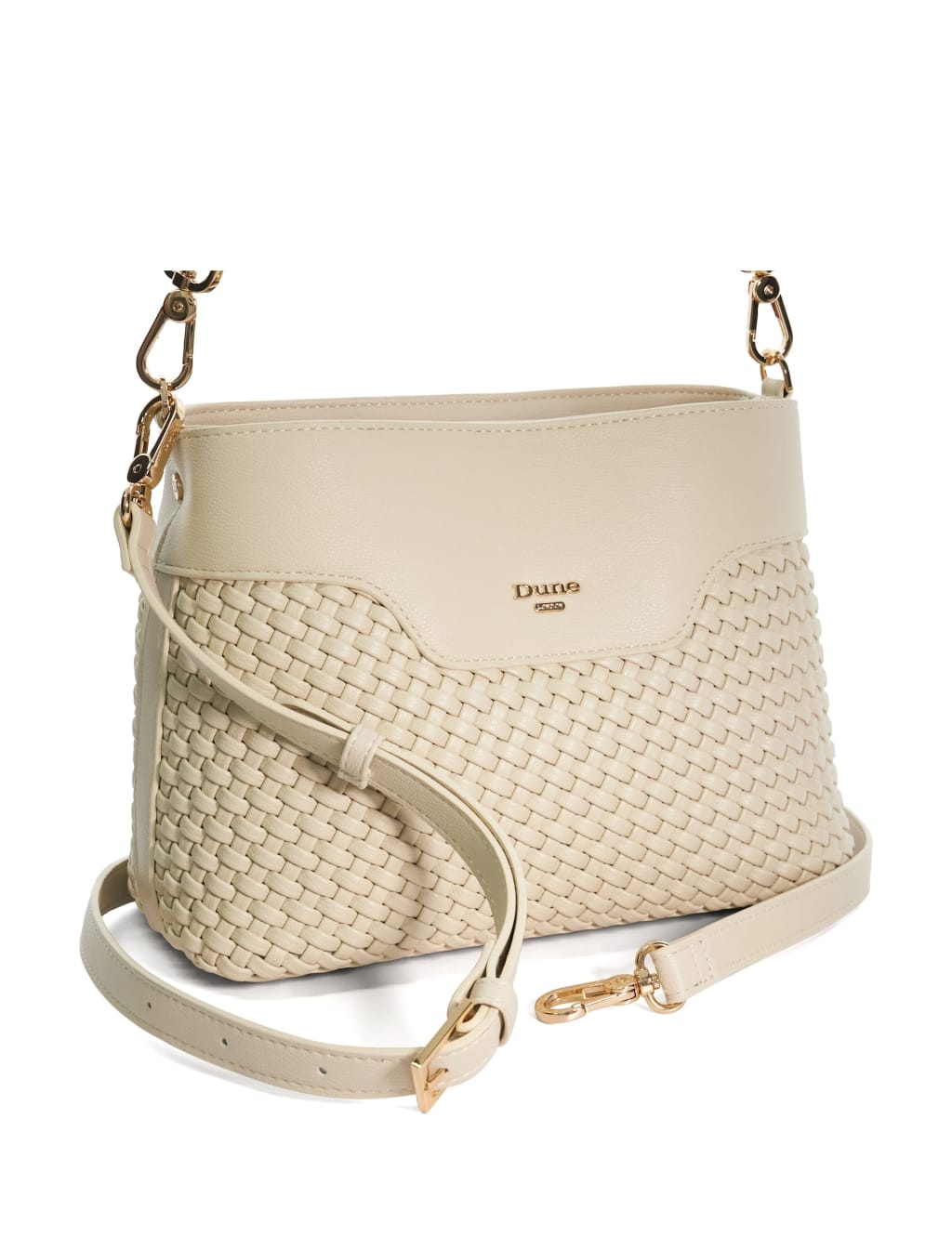 Faux Leather Woven Grab Bag 2 of 4