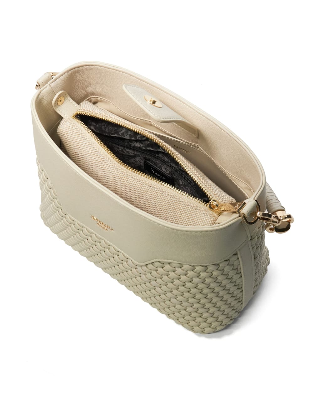Faux Leather Woven Grab Bag 4 of 4