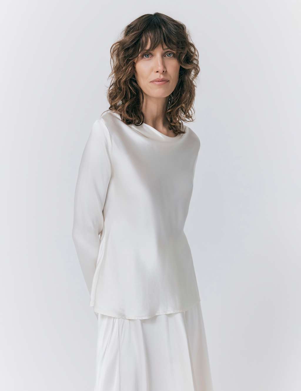 Satin Cowl Neck Blouse 2 of 4