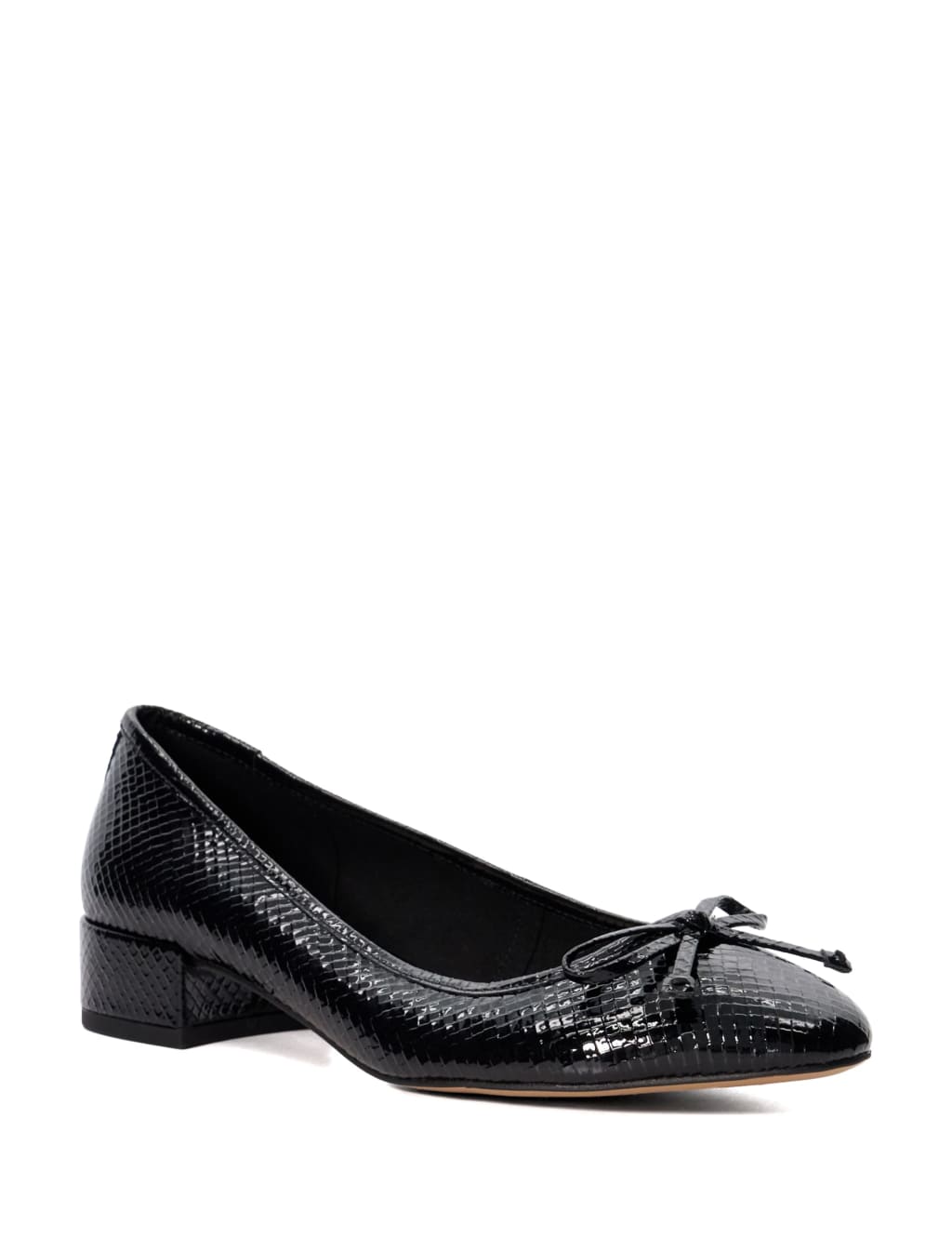 Croc Block Heel Ballet Pumps 3 of 4