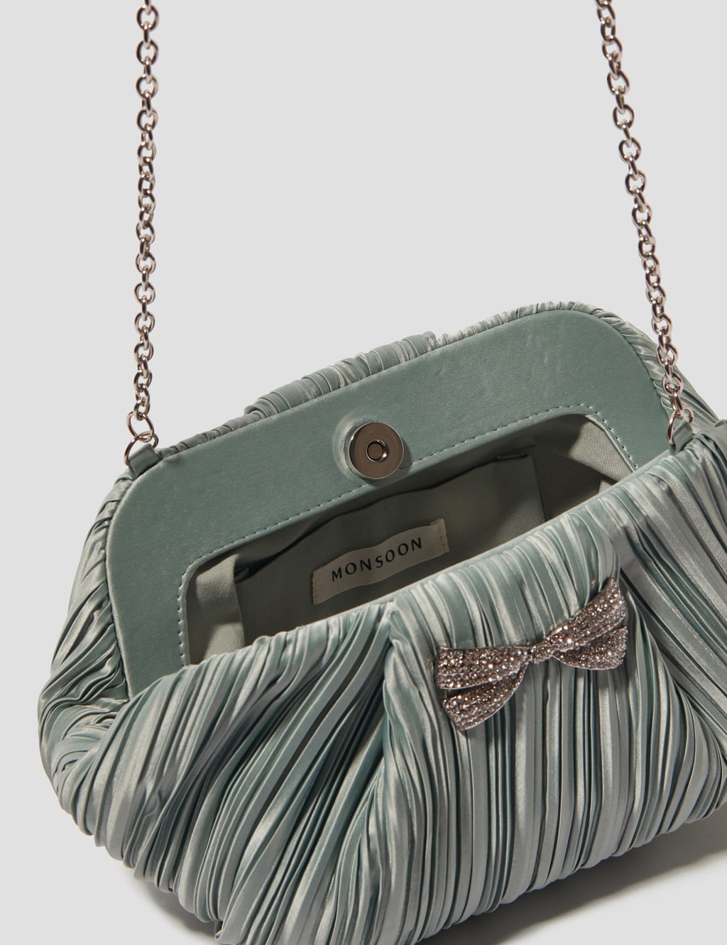 Pleated Chain Strap Clutch Bag 2 of 4