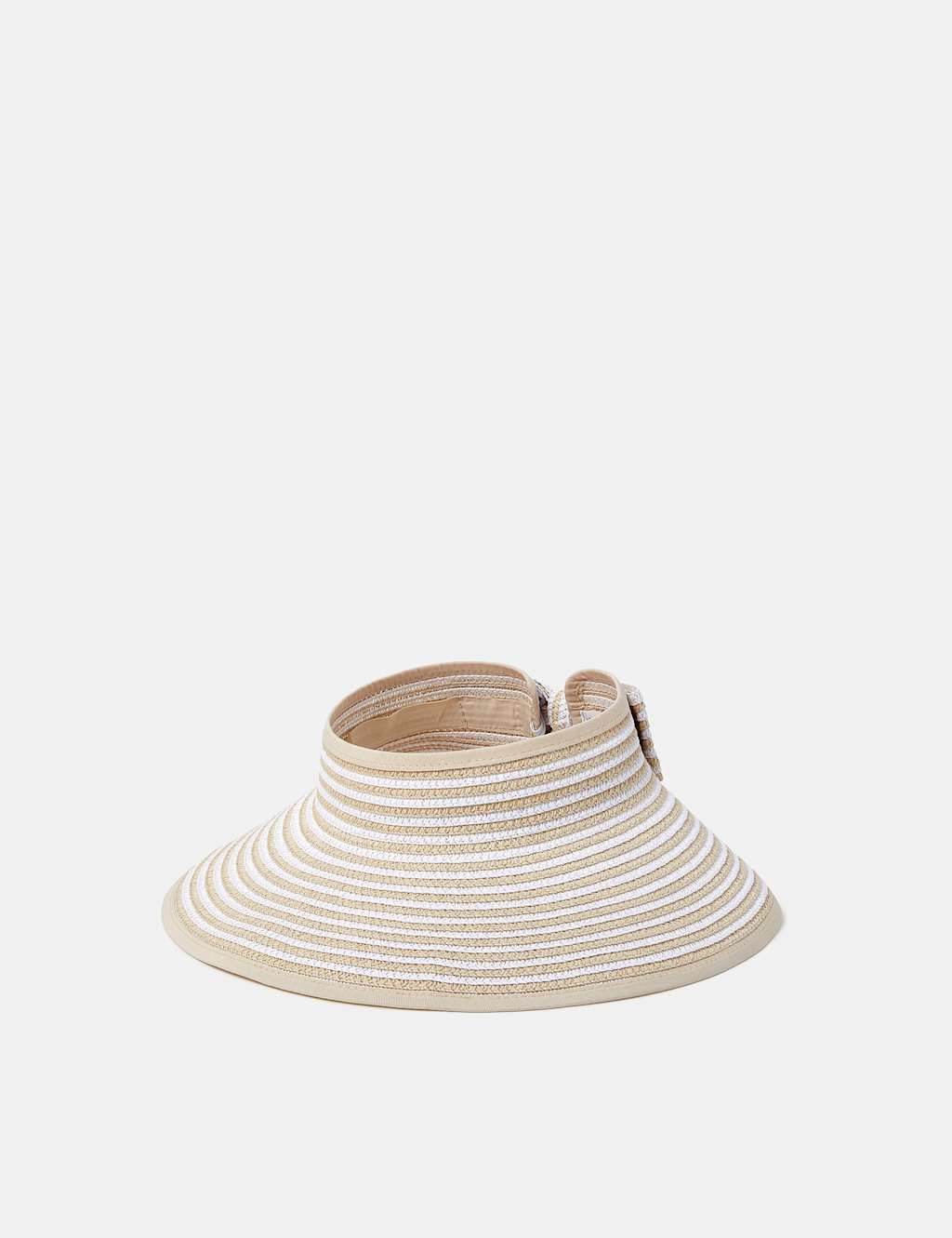 Straw Striped Weave Bow Packable Visor 1 of 3