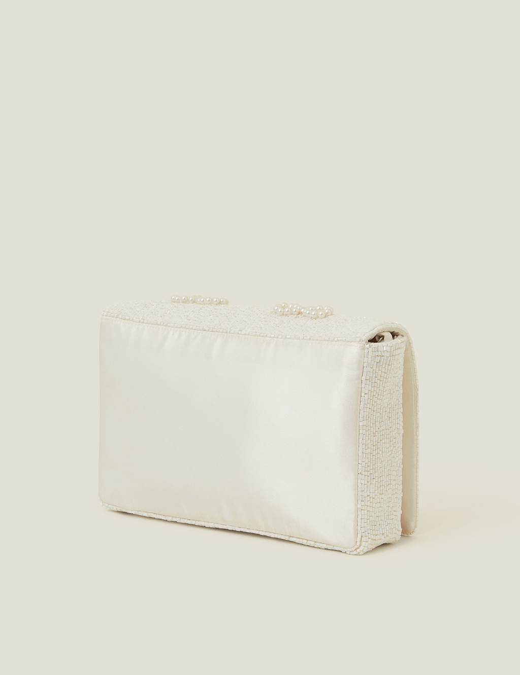 Beaded Pearl Bow Bridal Clutch Bag 3 of 5