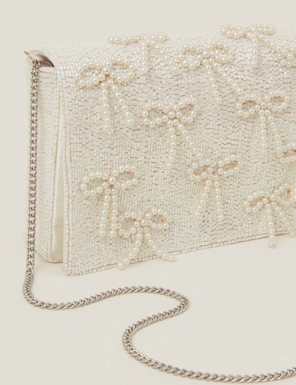 Beaded Pearl Bow Bridal Clutch Bag 4 of 5