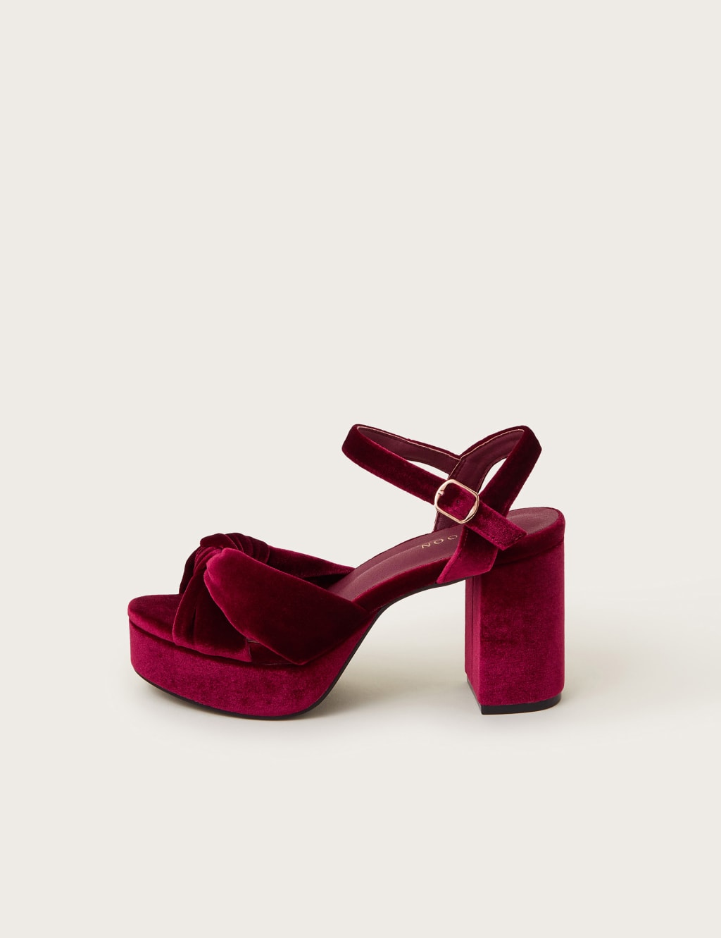 Velvet Knot Block Heel Platform Sandals Monsoon M S