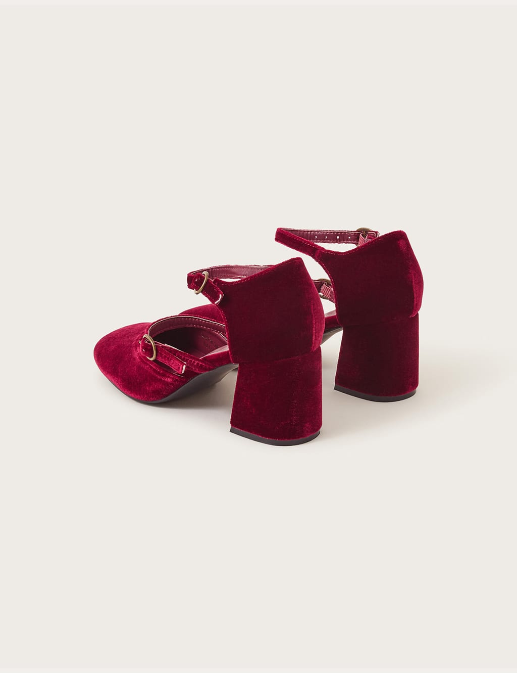 Velvet Buckle Block Heel Mary Jane Shoes 4 of 4