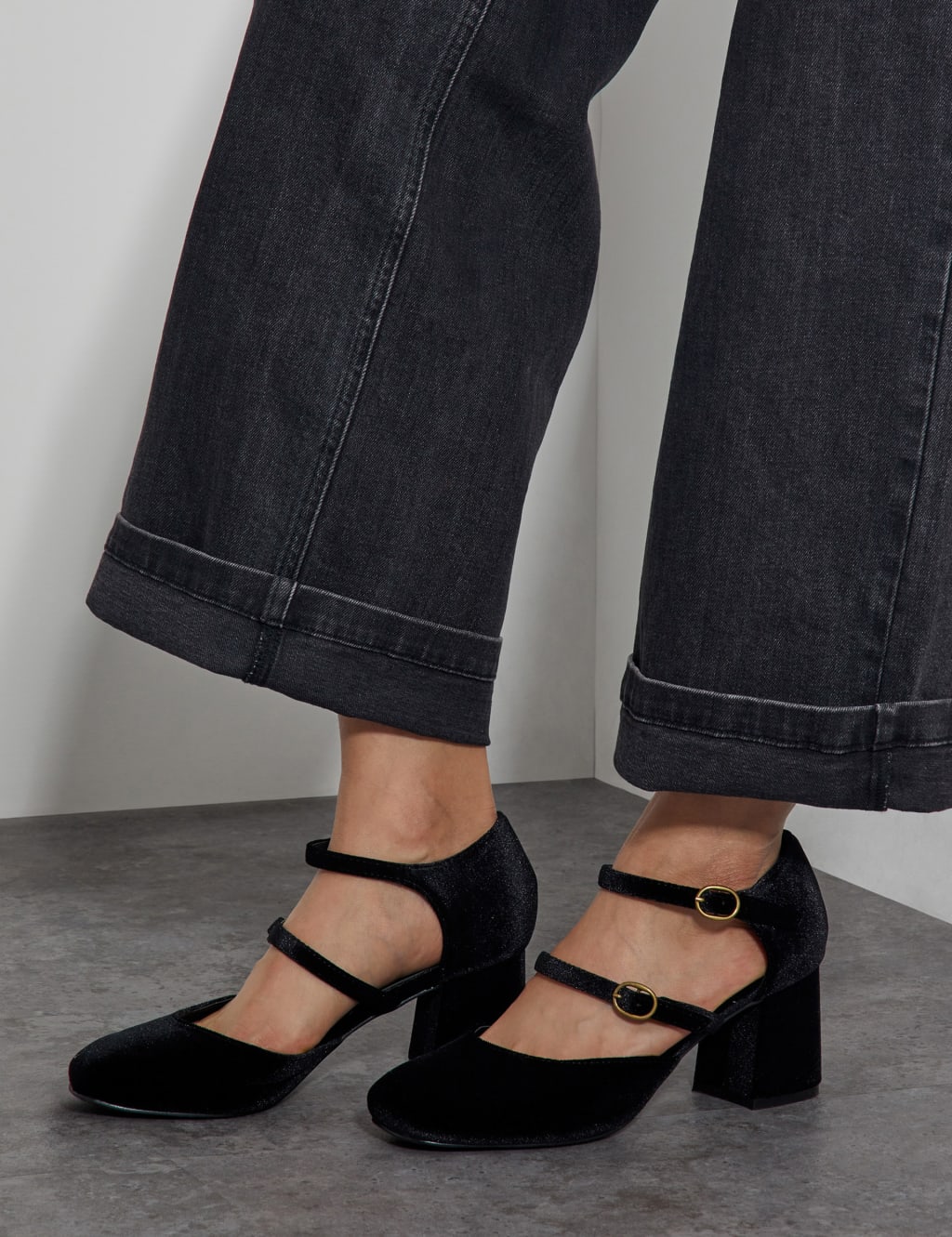 Velvet block heel hotsell
