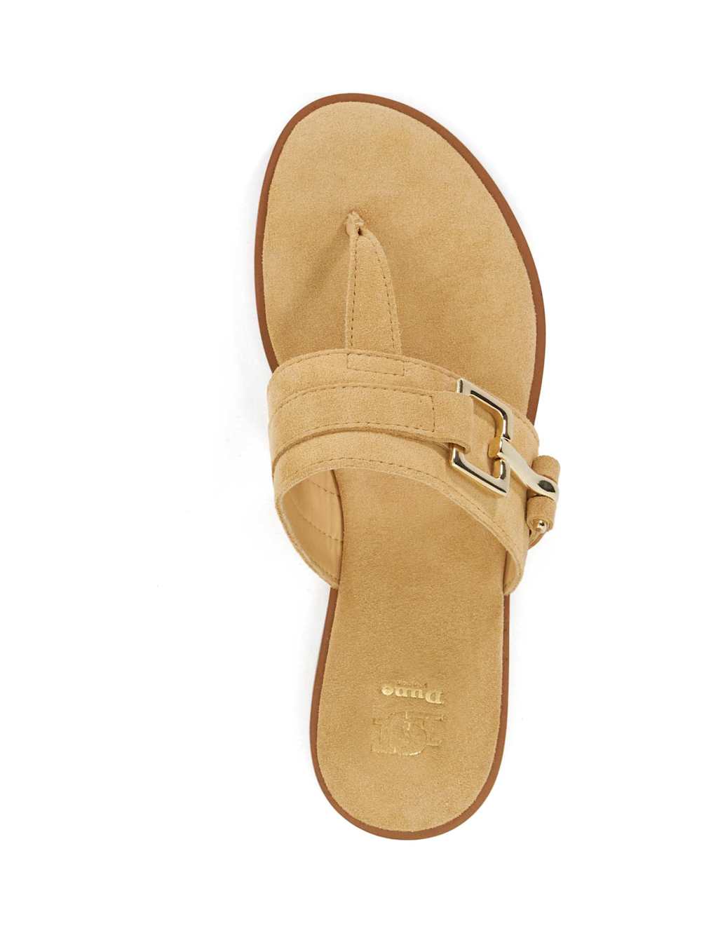Suede Flat Toe Thong Sandals 2 of 5