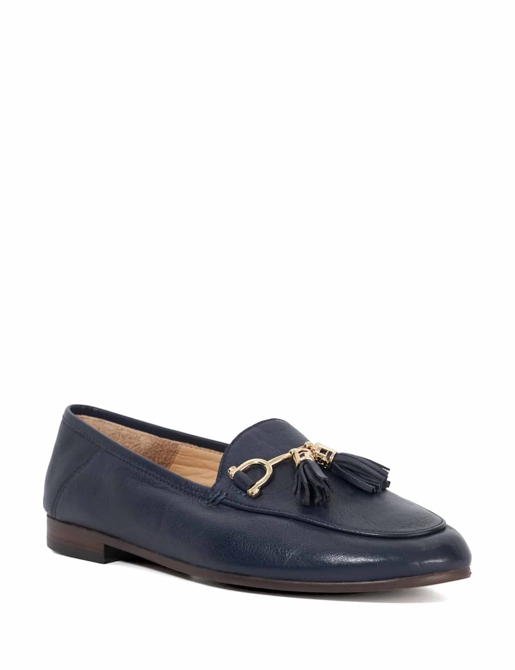Leather Tassel Slip On Flat Loafers 3 of 5