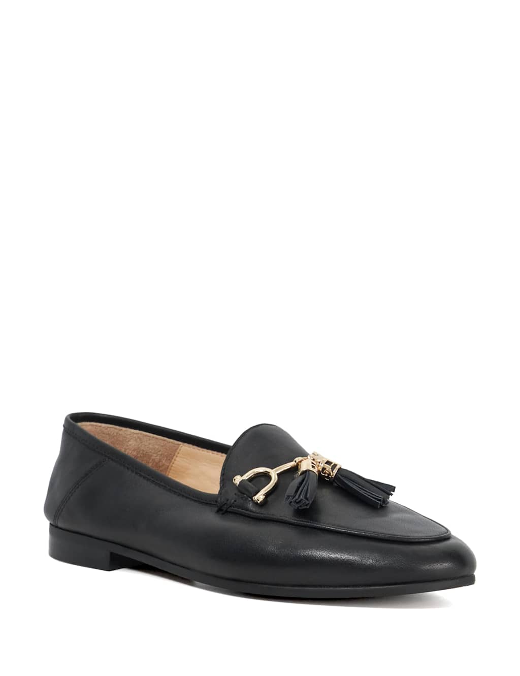 Leather Tassel Slip On Flat Loafers 3 of 5