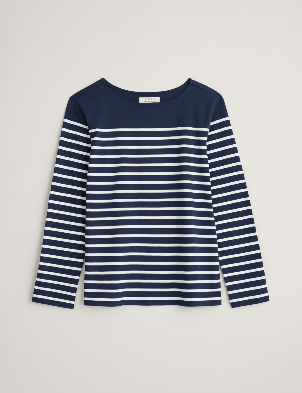 Pure Cotton Striped Slash Neck T-Shirt 2 of 5