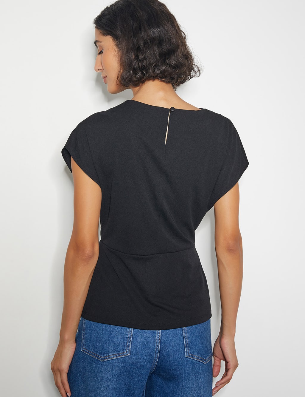 Jersey Cowl Neck Tassel Top 3 of 4
