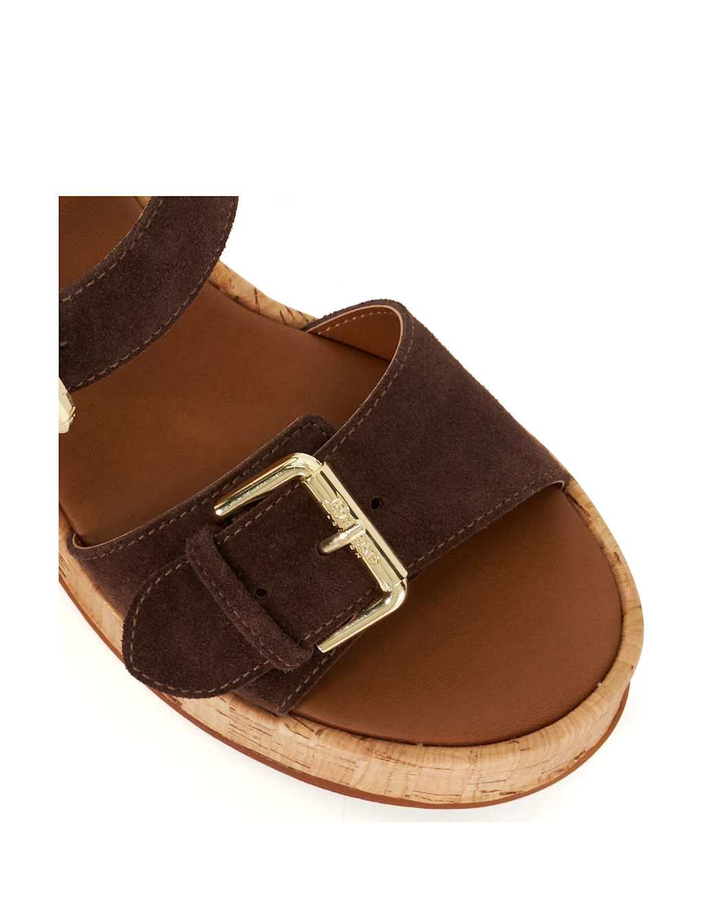Suede Chunky Buckle Wedge Sandals 5 of 5