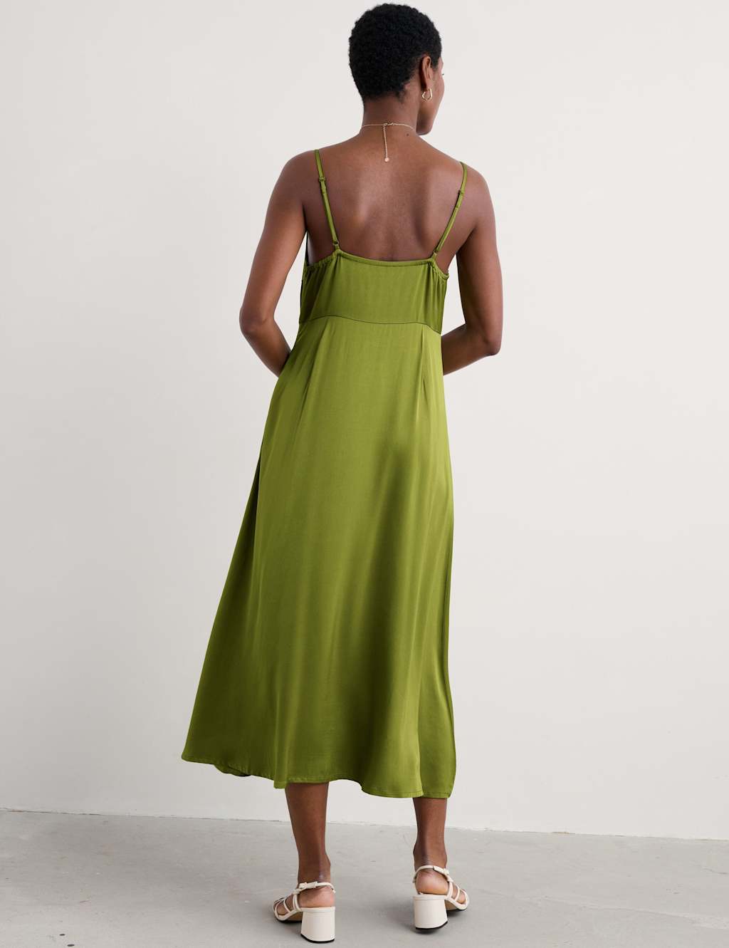 Cowl Neck Strappy Midi Slip Dress 4 of 5