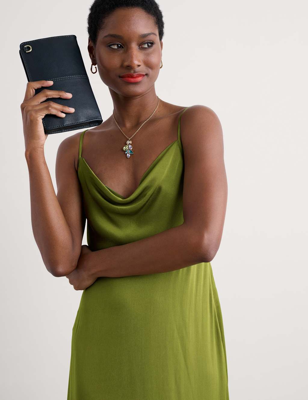 Cowl Neck Strappy Midi Slip Dress 5 of 5