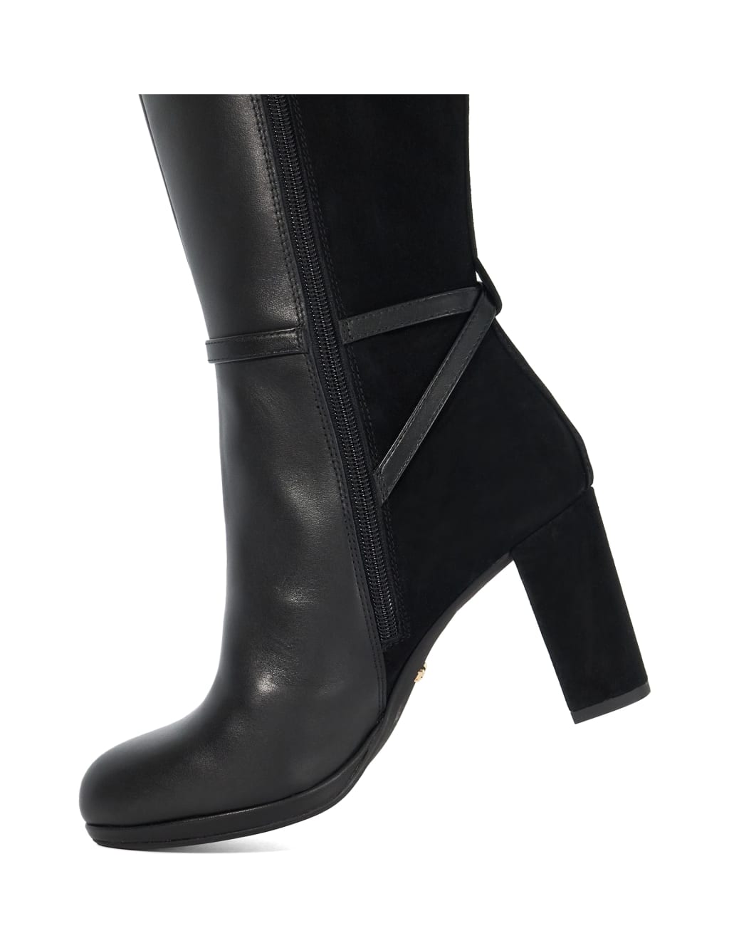 Leather platform knee high boots hot sale