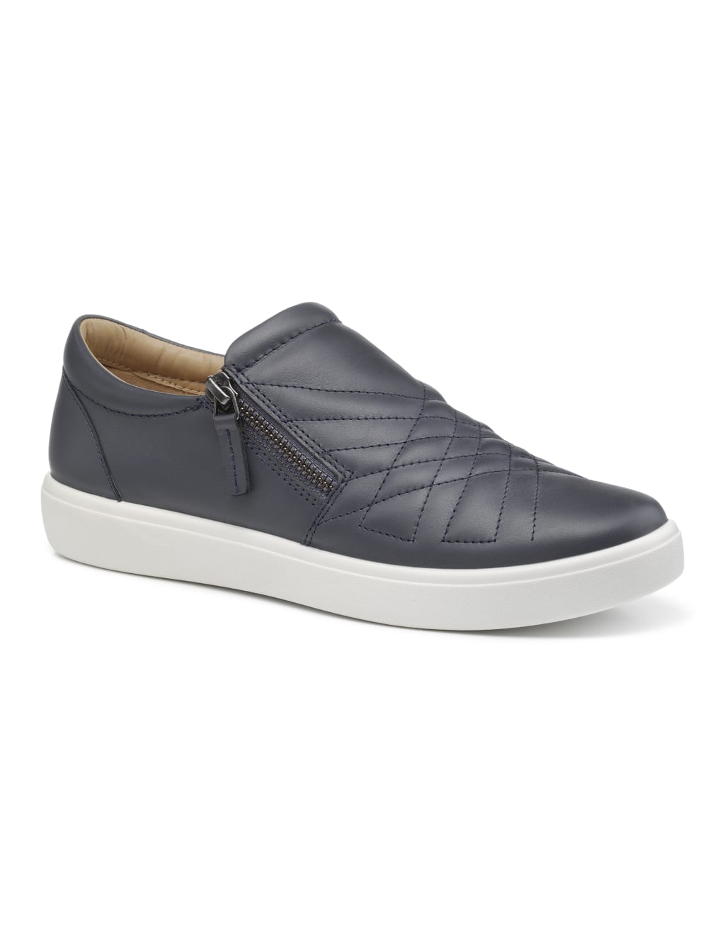 Poppy Leather Quilted Flat Boat Shoes Hotter M S