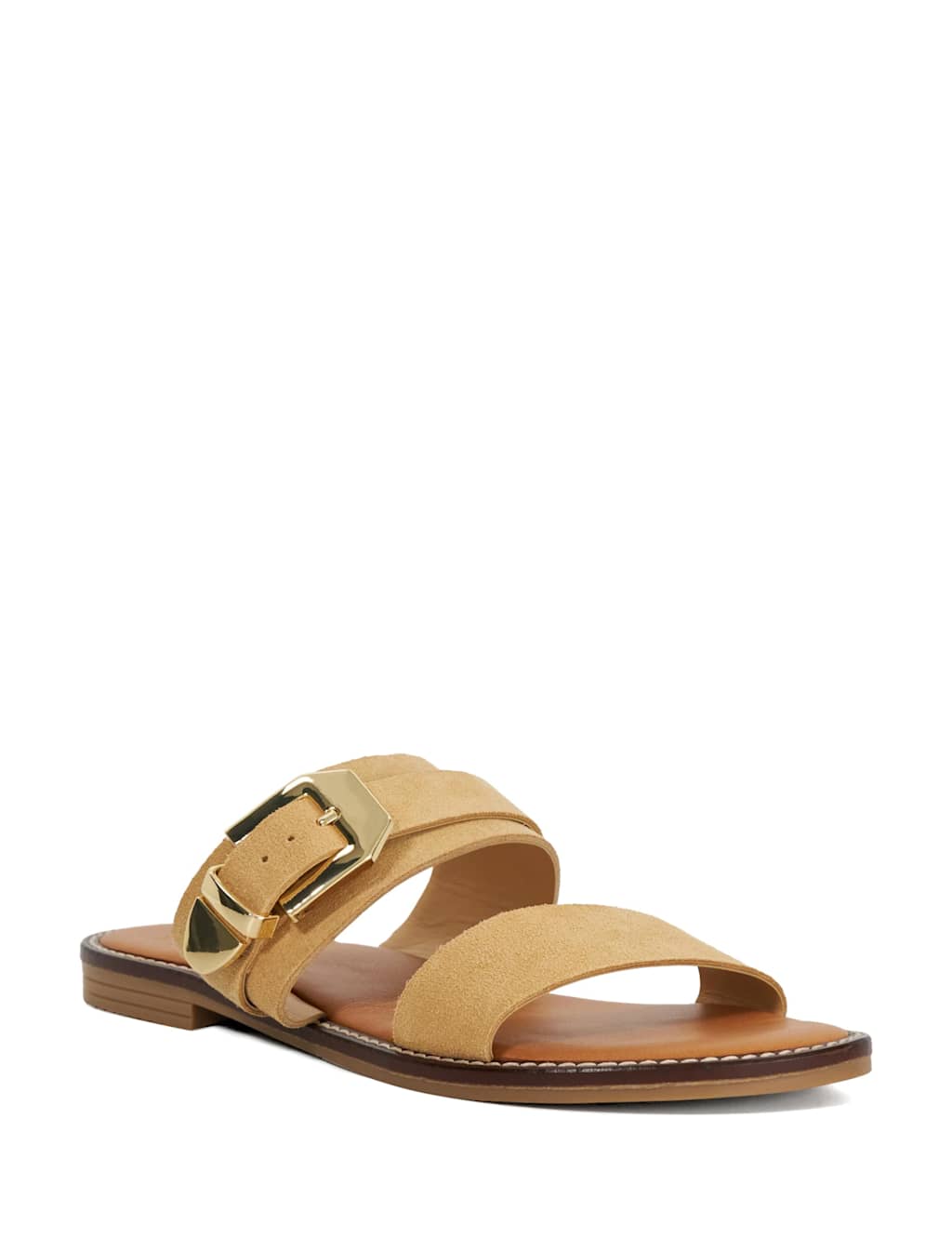 Leather Western Buckle Flat Sandals 3 of 5