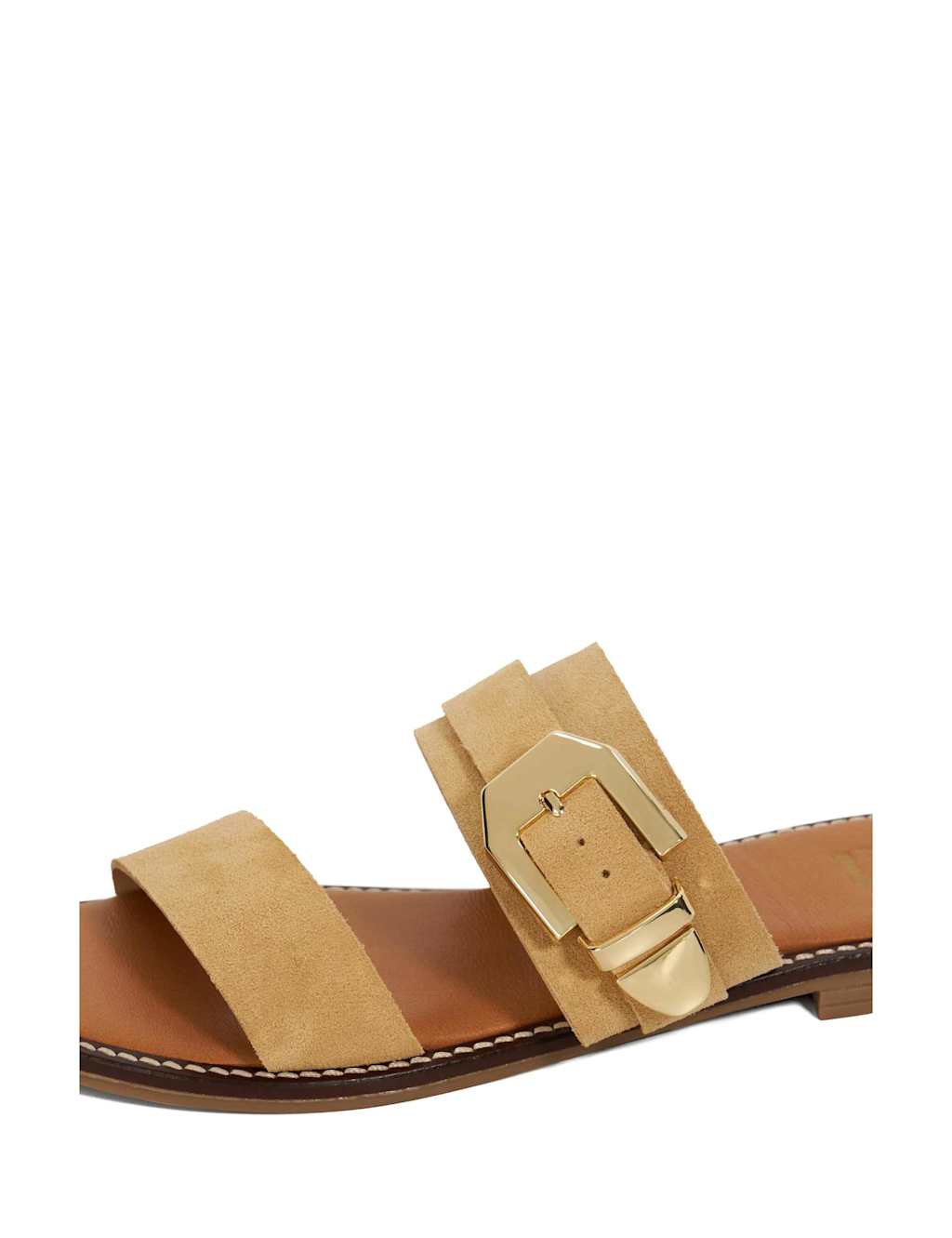 Leather Western Buckle Flat Sandals 5 of 5
