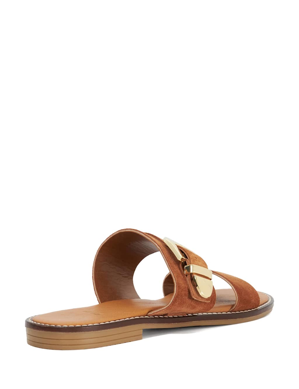 Leather Western Buckle Flat Sandals 3 of 5