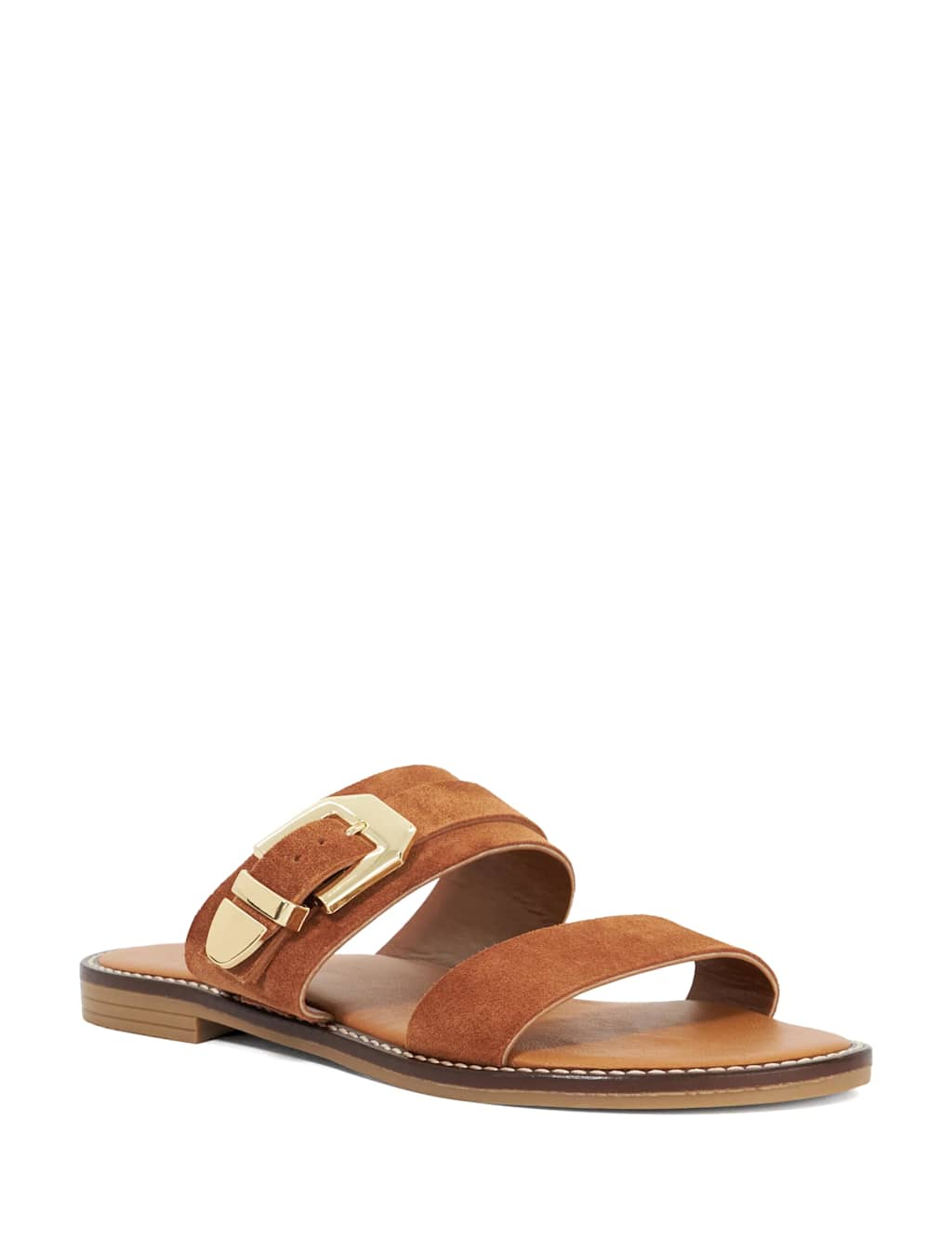 Leather Western Buckle Flat Sandals 4 of 5