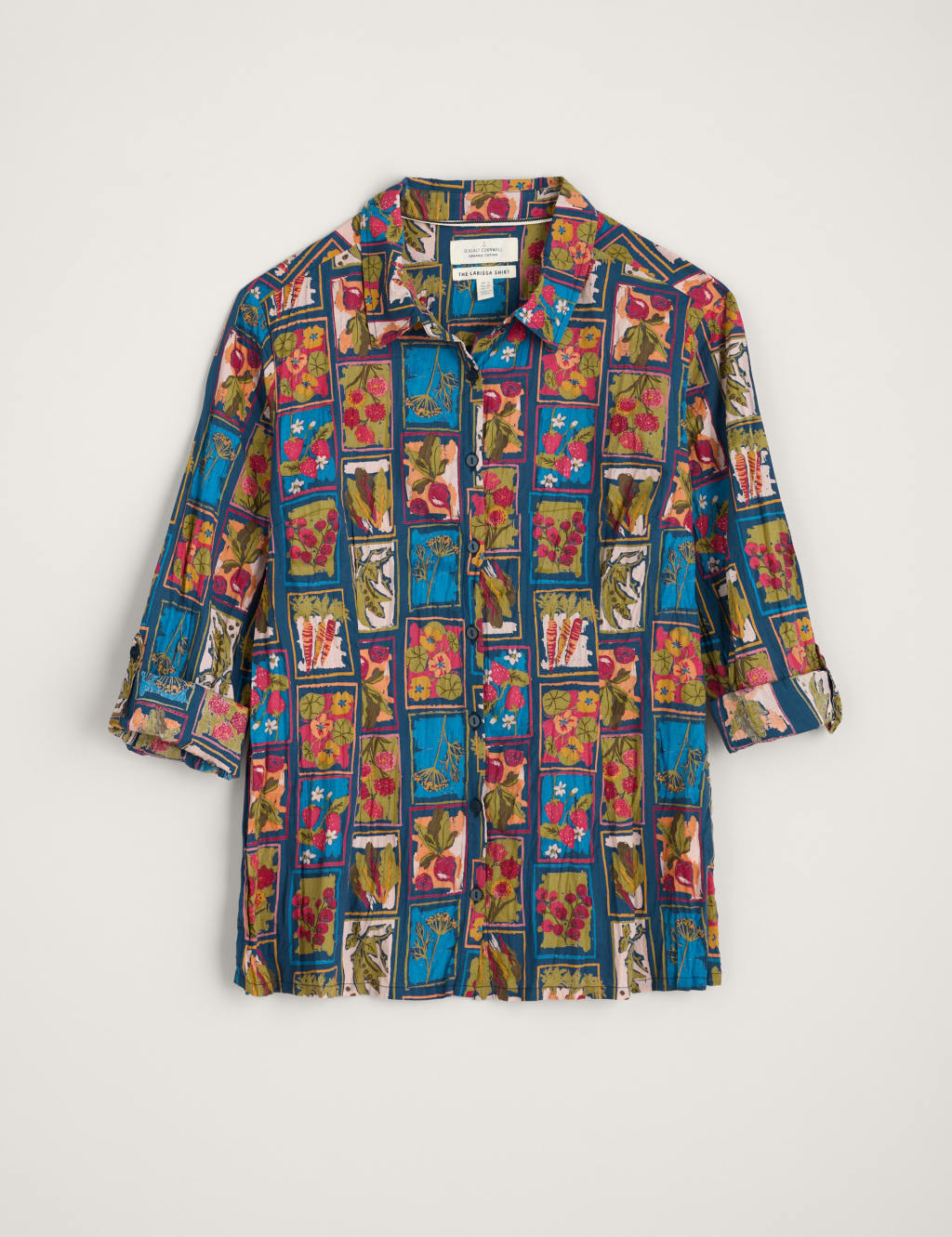 Pure Cotton Printed Crinkle Collared Shirt 2 of 7