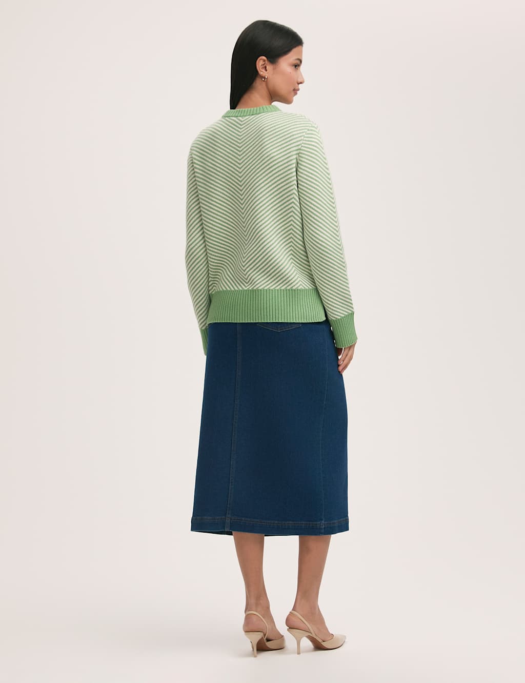Stella Cotton Rich Striped Crew Neck Jumper 3 of 4