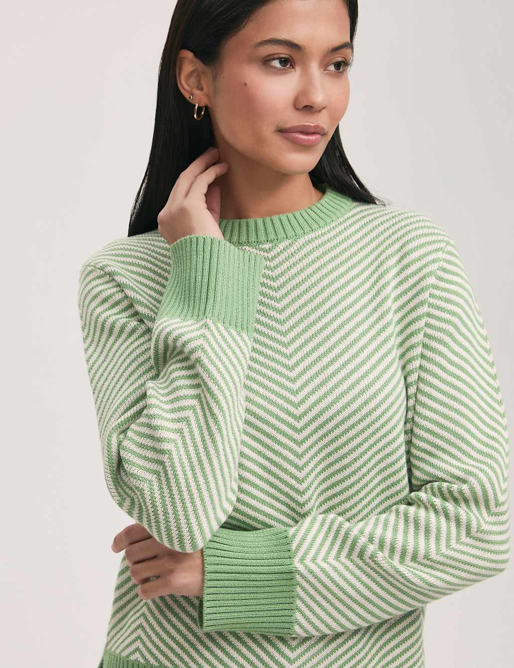 Stella Cotton Rich Striped Crew Neck Jumper 4 of 4