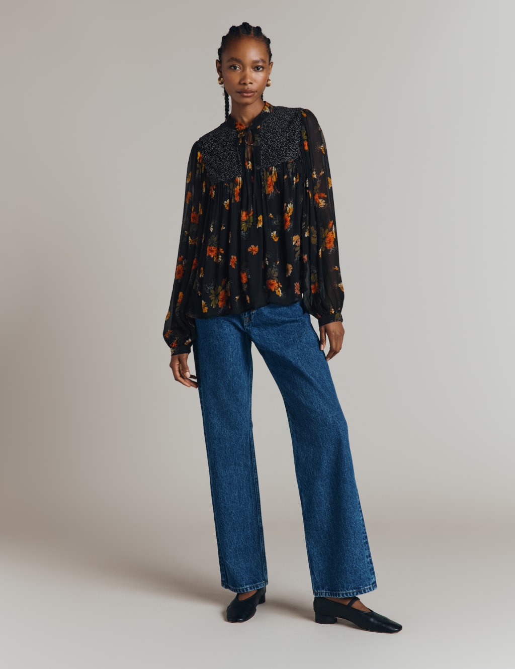 Sheer black floral top cheap