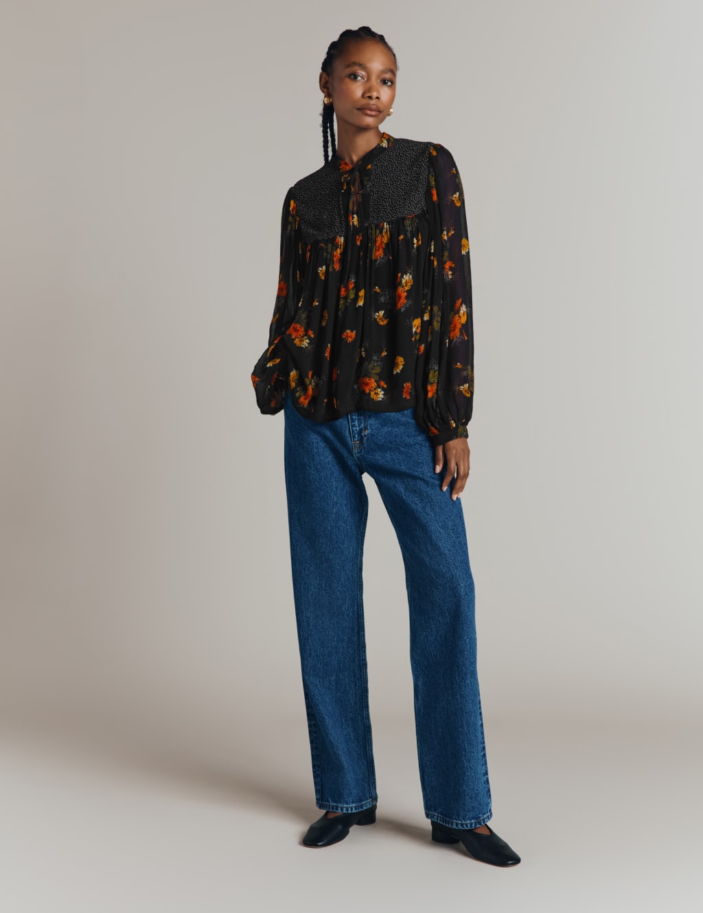 Sheer tie neck blouse clearance
