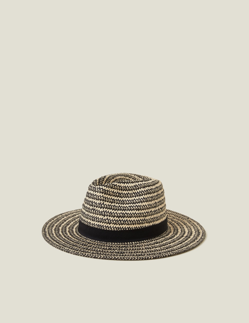 Straw Striped Fedora Hat 1 of 3
