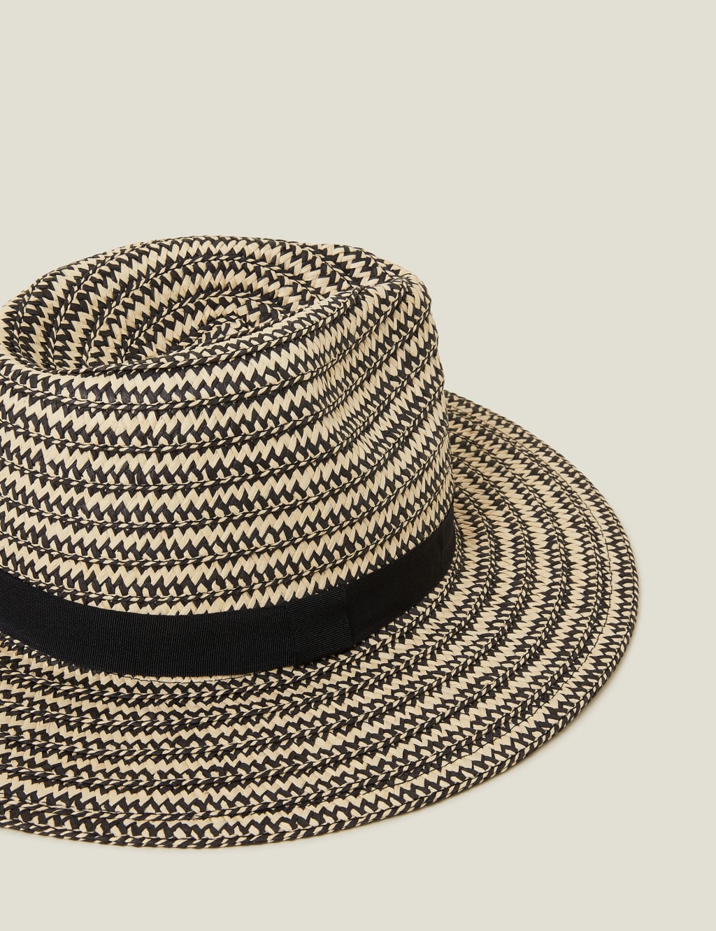Straw Striped Fedora Hat 2 of 3