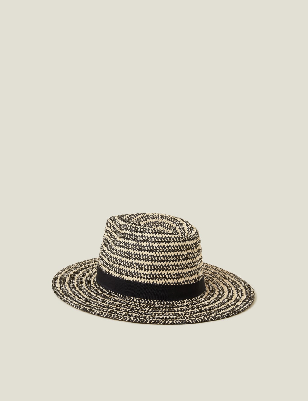 Straw Striped Fedora Hat 3 of 3
