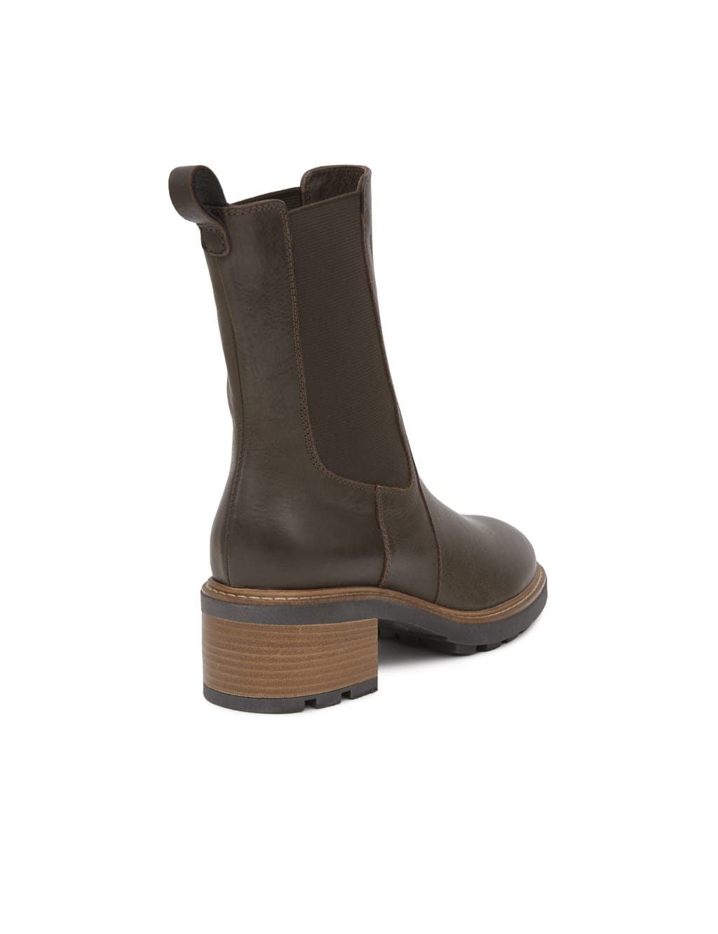 Leather Chelsea Block Heel Boots 3 of 7