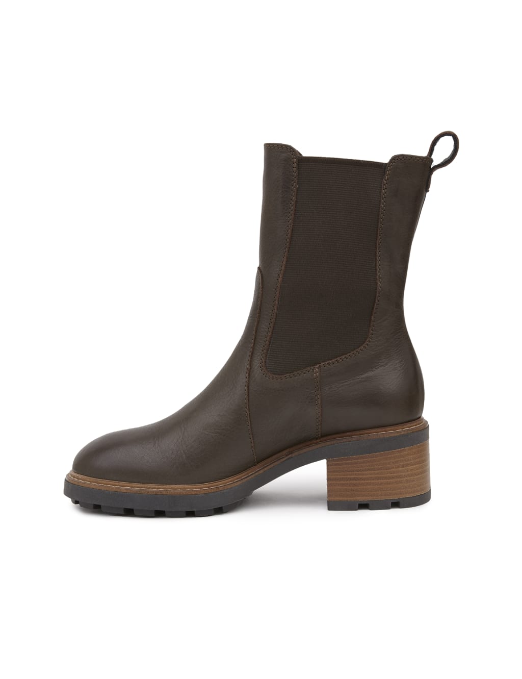 Leather Chelsea Block Heel Boots 5 of 7
